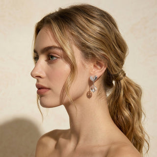 D-Pow Peach Drop Earrings 925 Silver | Cute & Elegant Fashion Jewelry - D-POW