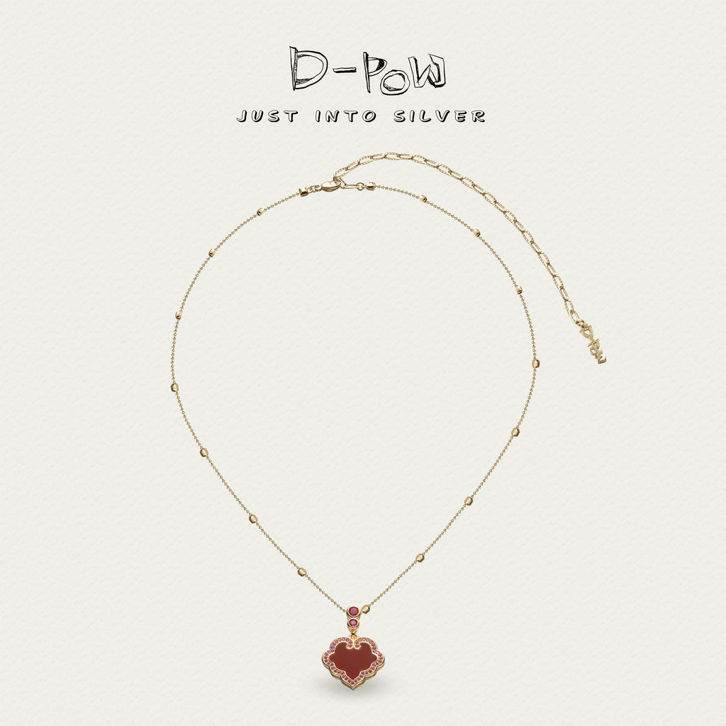 [Lustre Ruyi] D-pow Handcrafted 925 Silver Necklace with Quartz Stones, 49cm (19.3'')