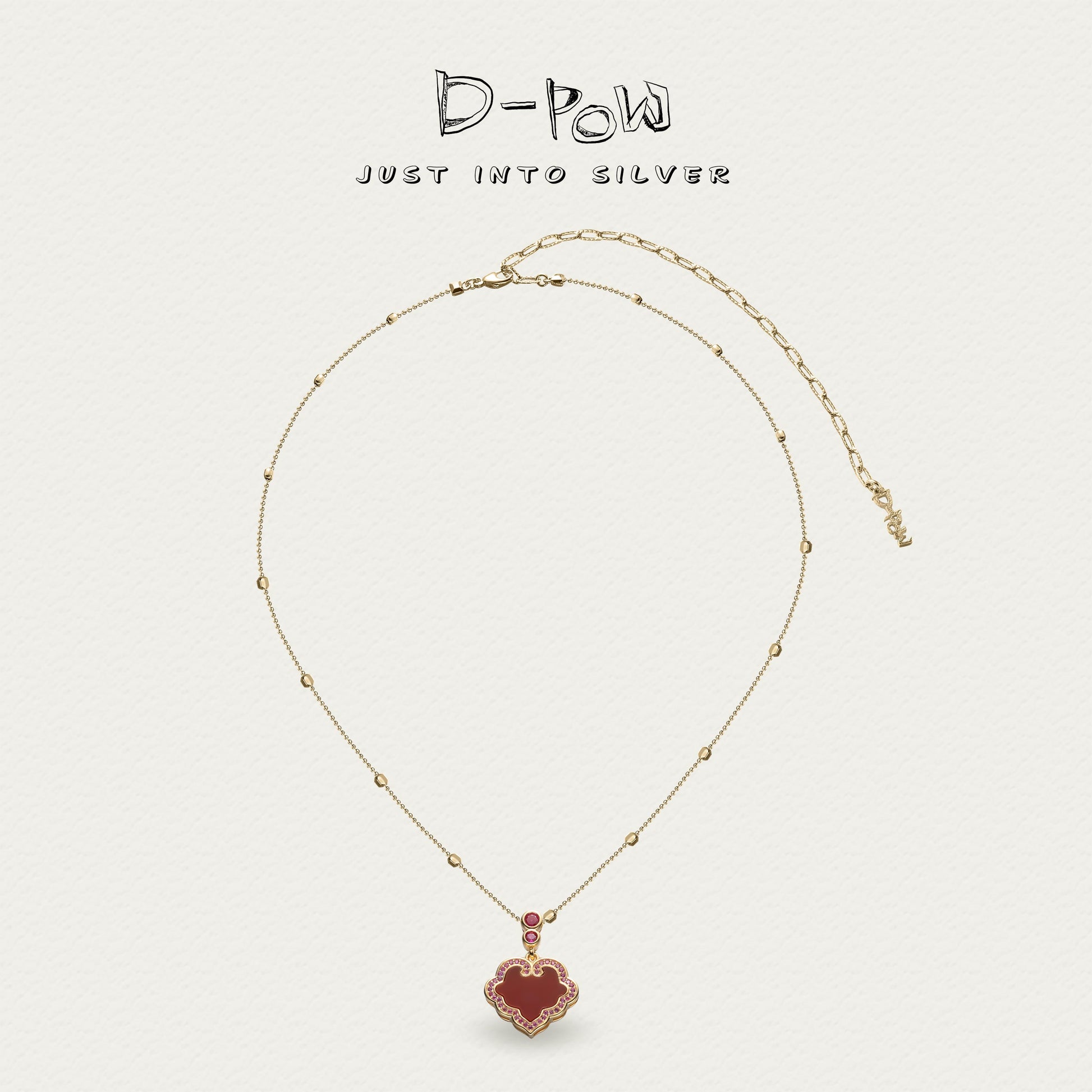 [Lustre Ruyi] D-pow Handcrafted 925 Silver Necklace with Quartz Stones, 49cm (19.3'')