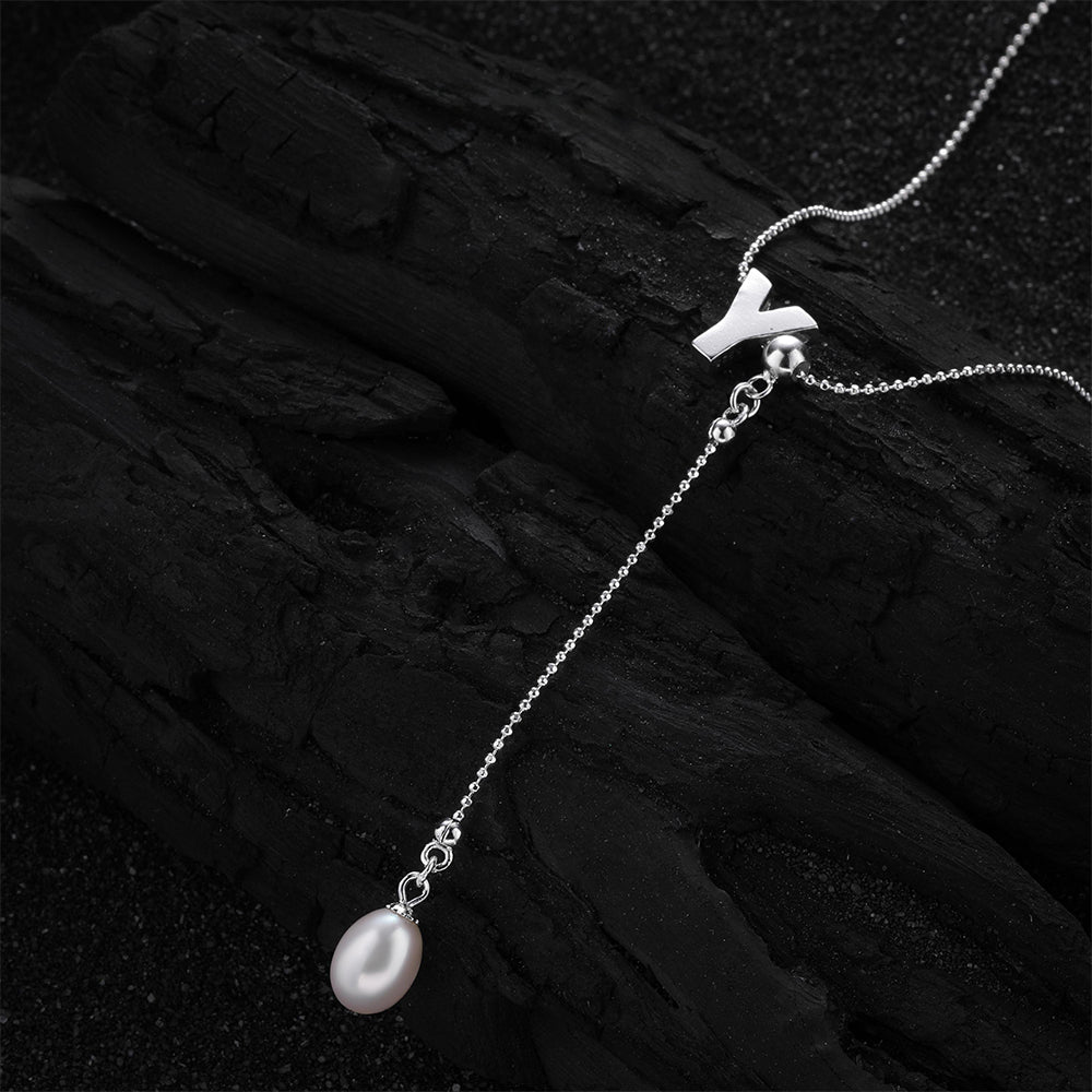 D-POW Cream-Tone Alphabet Pendant Necklace