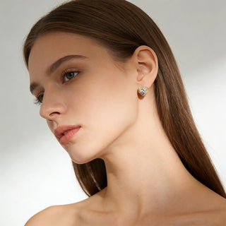 [Shatterlight Series] D-POW Iced Heart Whisper Studs in Sterling Silver - D-POW