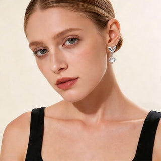D-Pow Peach Drop Earrings 925 Silver | Cute & Elegant Fashion Jewelry - D-POW
