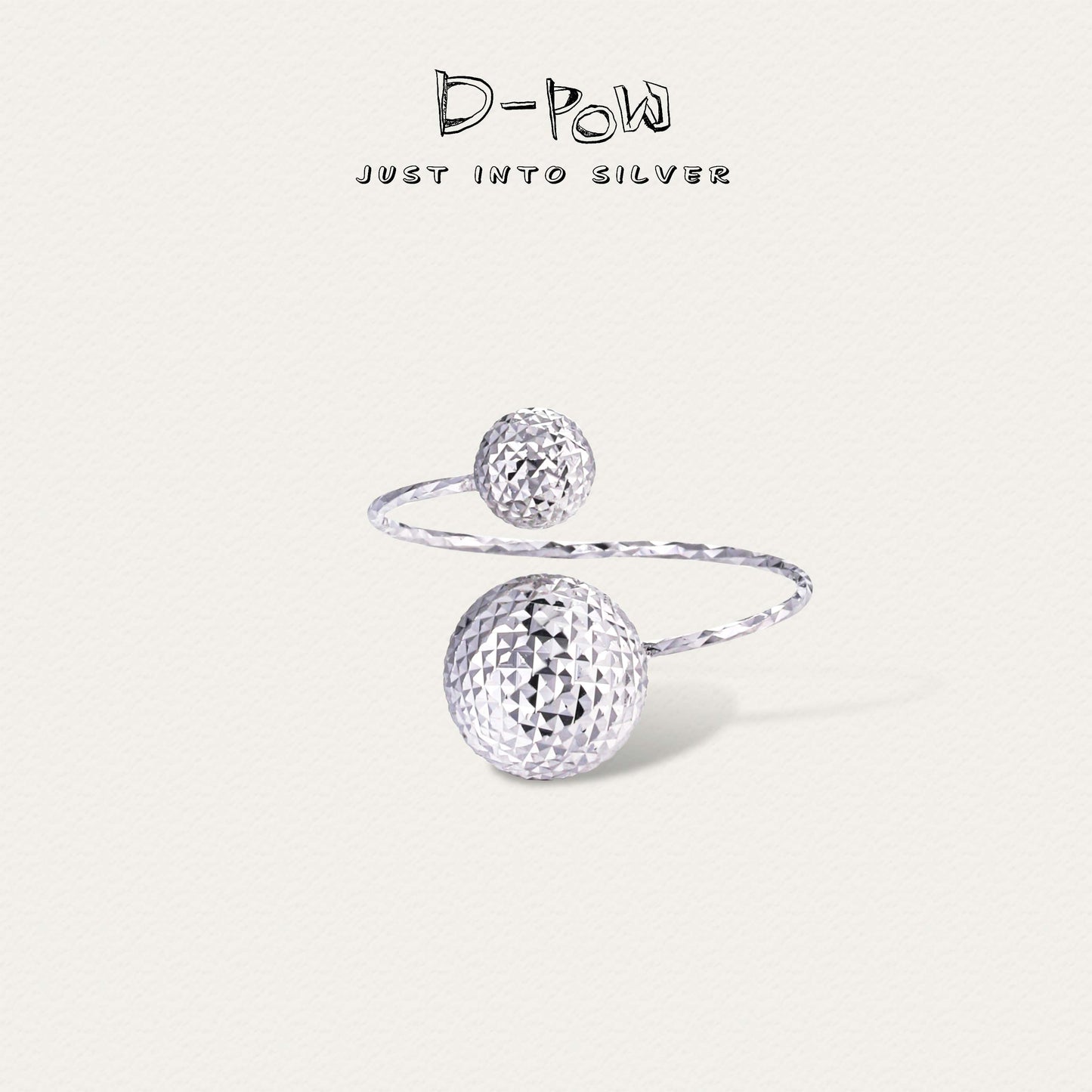 [Frozen Echo] D-POW Dual Cosmic Sphere Adjustable Sterling Silver Ring