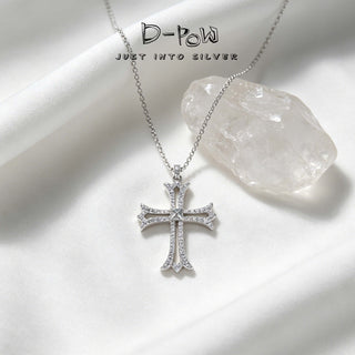 D-Pow S925 Sterling Silver Synthetic Zircon Necklace (62cm) - D-POW