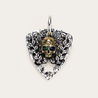 D-POW 925 Sterling Silver Skull Shield Pendant – Gothic Biker Jewelry | D-POW