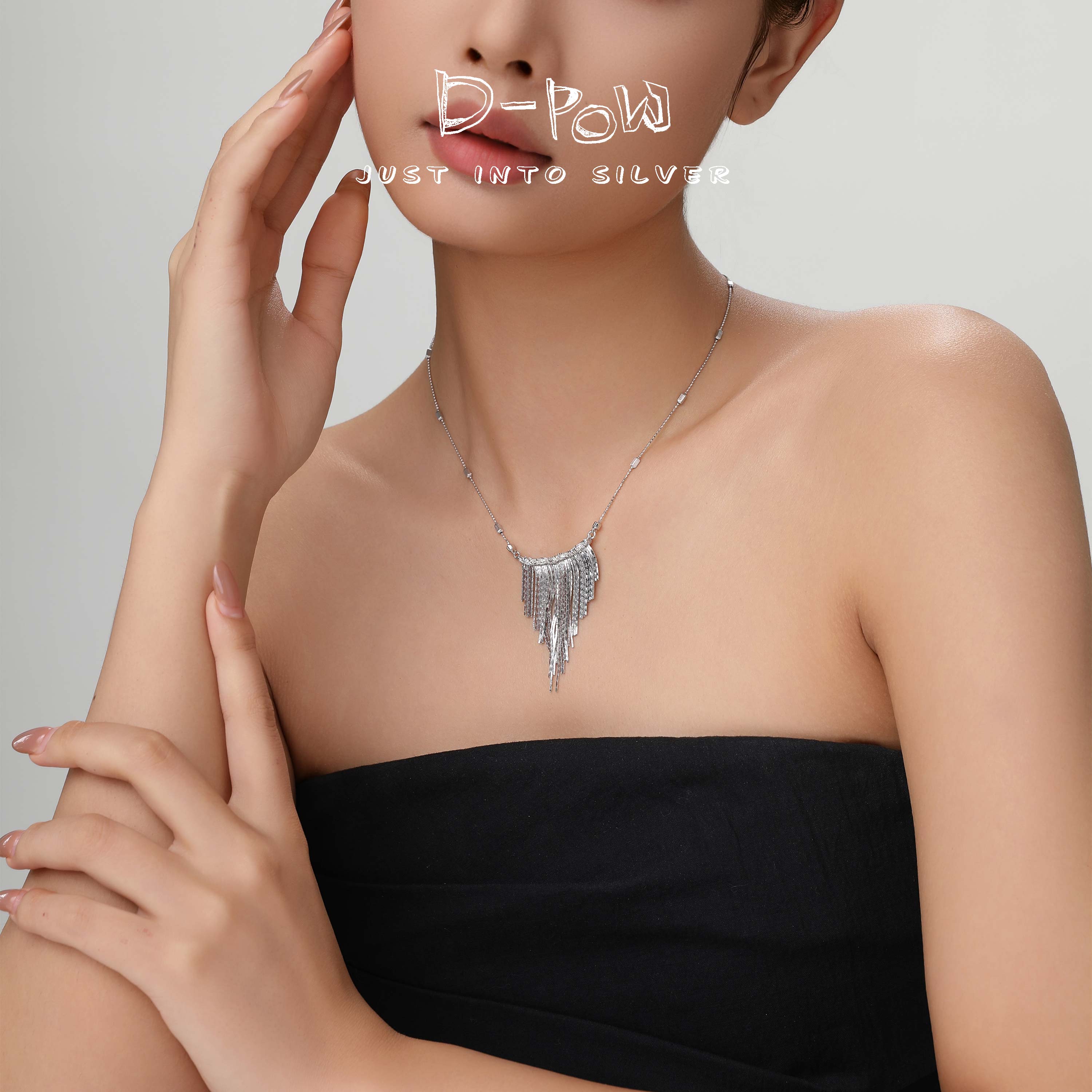 ★MIDNIGHT MOMENT.★ bumpy love string necklace Midnight Galaxy] D-POW Sterling Silver Necklace