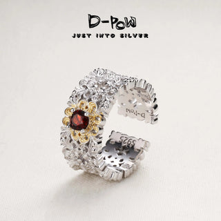 10001 D-Pow 925 Sterling Silver Synthetic Zircon Ring | “Morgana Frost” Wide Band - D-POW