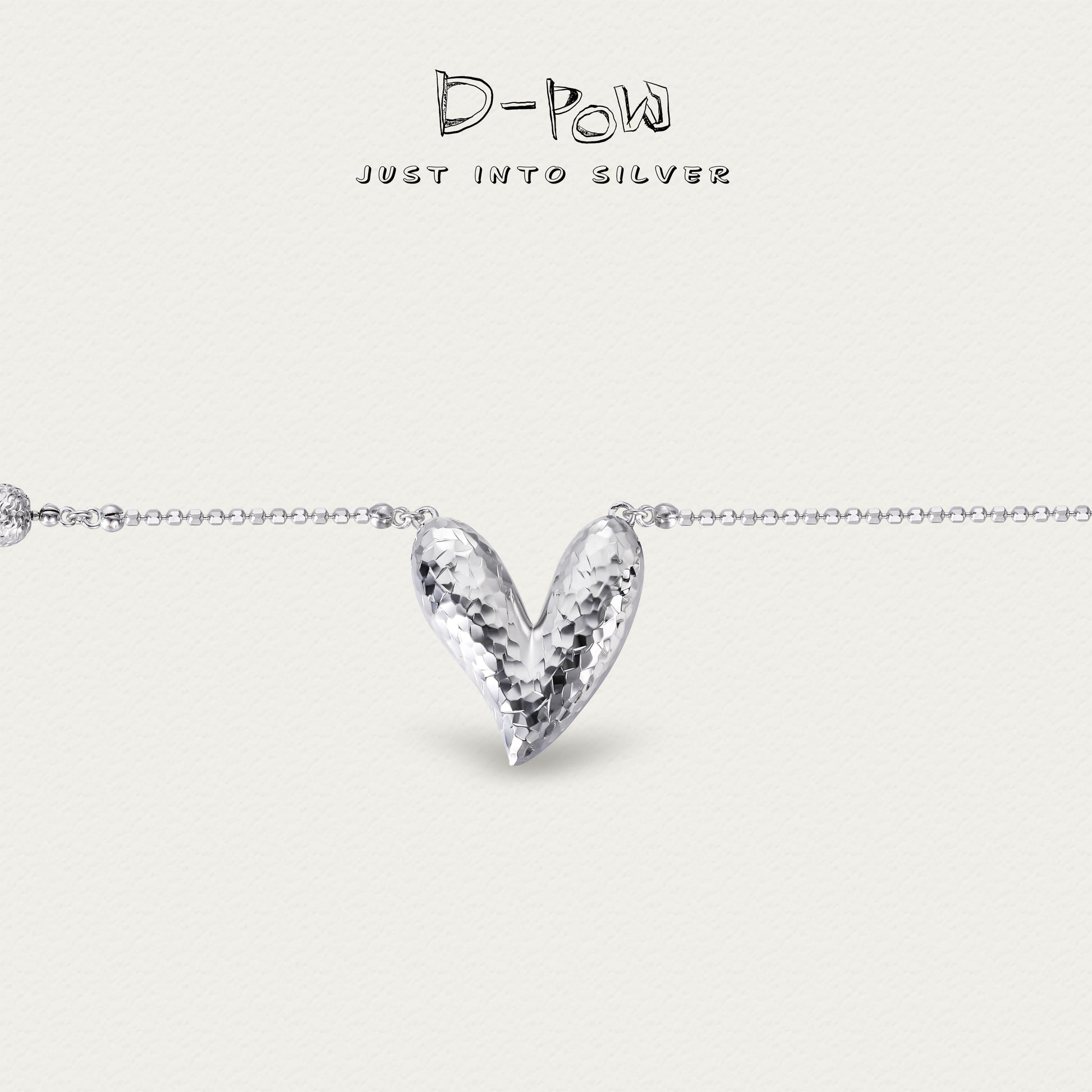 D-POW Baroque-Inspired Icy Peach Jewelry Set – 925 Silver Necklace & Adjustable Ring