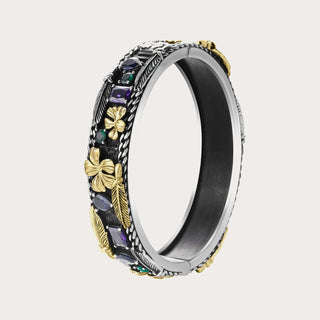 [Heavywork Goldflower]  D-POW Handcrafted Upgraded Linglang Stone Heavywork Bracelet - D-POW