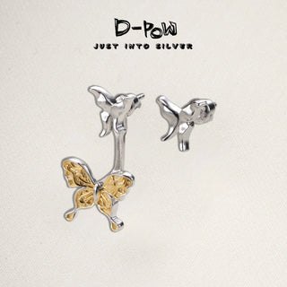 D-Pow 925 Sterling Silver Stud Earrings | Handcrafted Minimalist Elegant - D-POW