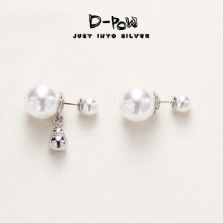 D-Pow 925 Sterling Silver Faux Pearl Stud Earrings (10015) - D-POW