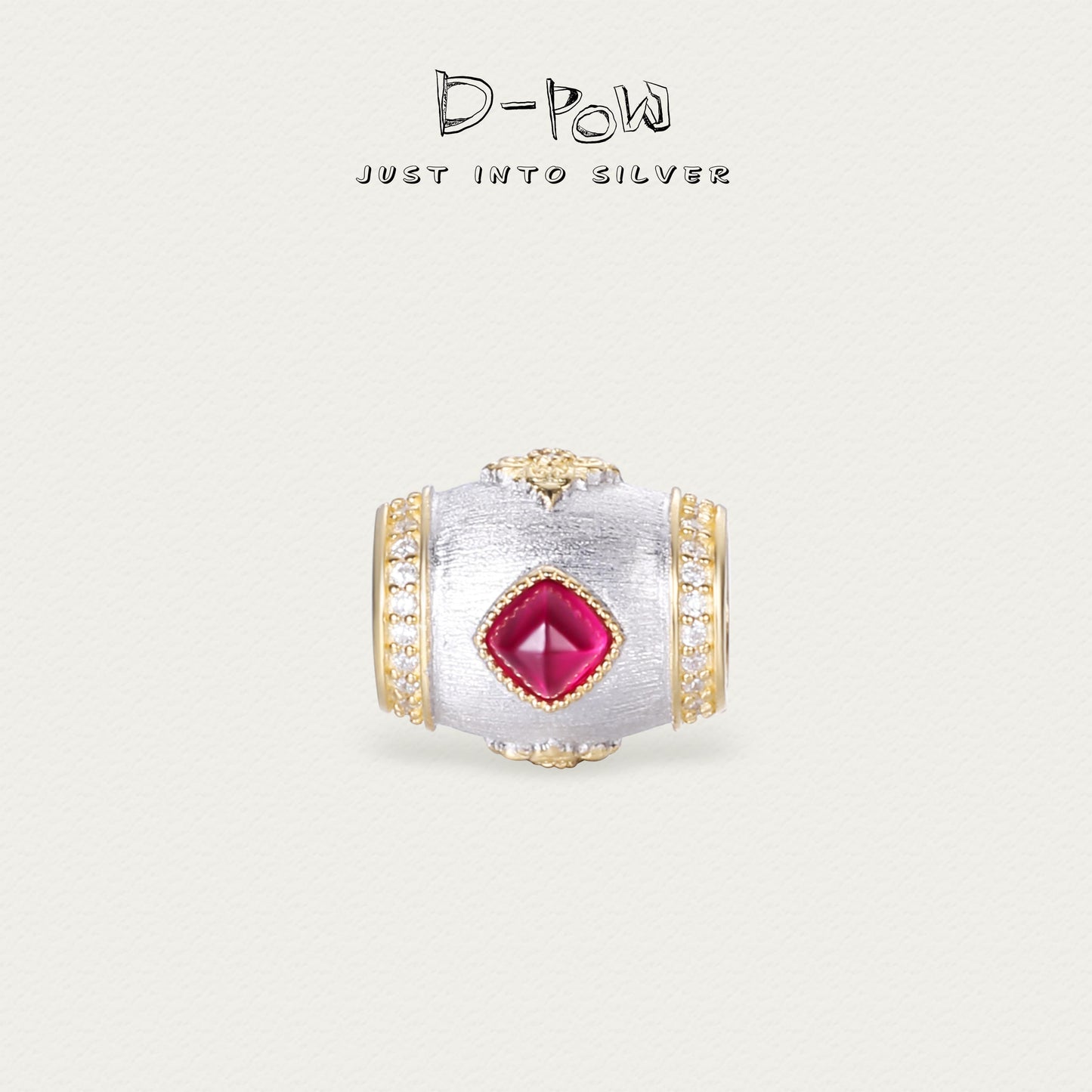[Eternal Gleam Special Edition] D-POW 925 Silver Bucchi-Inspired Satin Candy Tower Bead Pendant