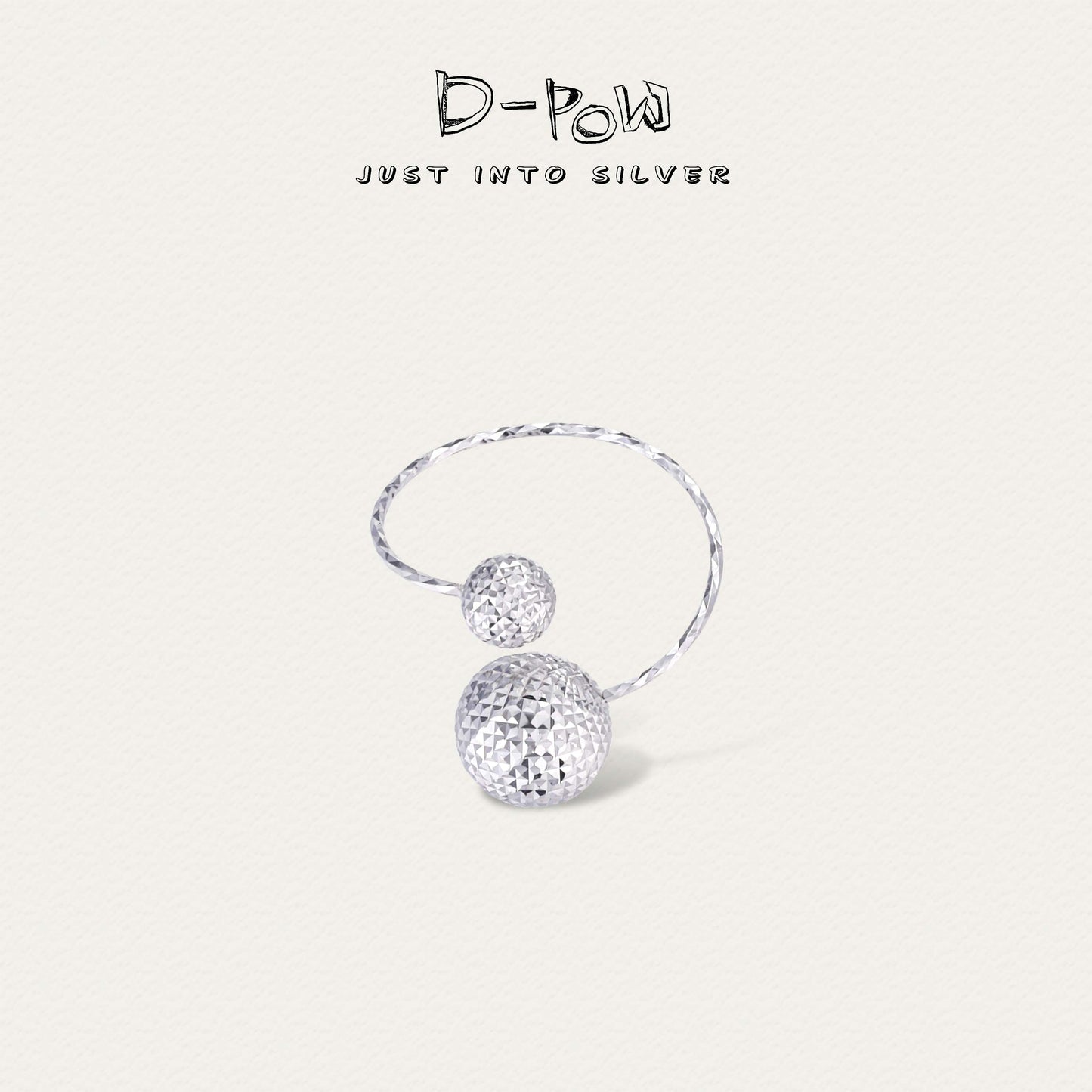 [Frozen Echo] D-POW Dual Cosmic Sphere Adjustable Sterling Silver Ring