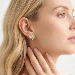 [Shatterlight Series] D-POW Iced Heart Whisper Studs in Sterling Silver - D-POW