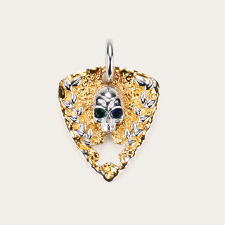 D-POW 925 Sterling Silver Skull Shield Pendant – Gothic Biker Jewelry | D-POW