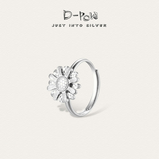 [Frozen Echo Special Edition] D-POW Frosted Sunburst CNC Adjustable Sterling Silver Ring