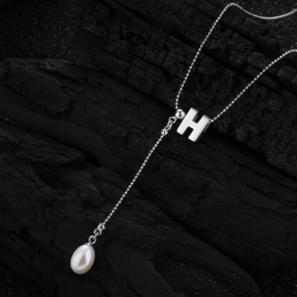 D-POW Cream-Tone Alphabet Pendant Necklace