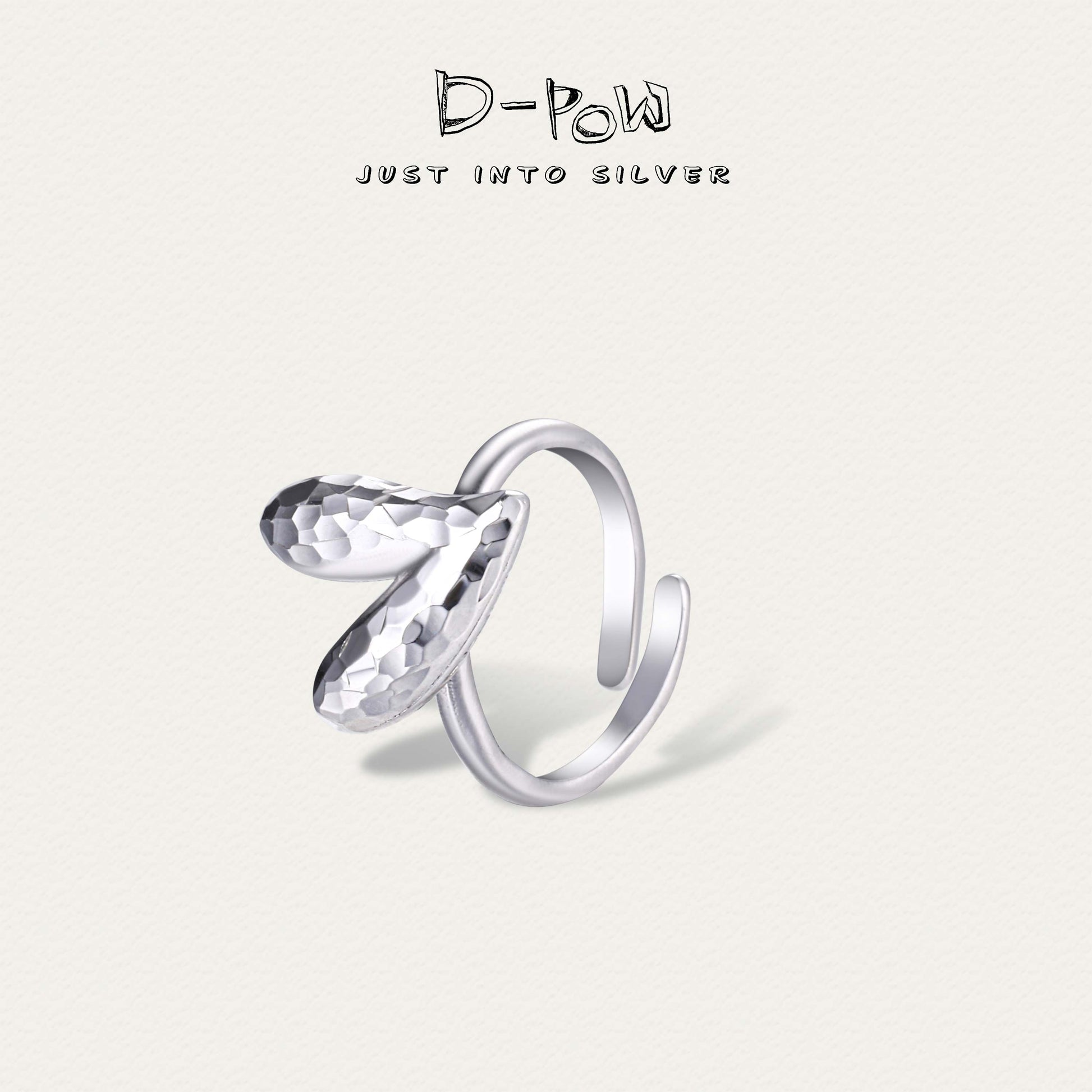 D-POW Baroque-Inspired Icy Peach Jewelry Set – 925 Silver Necklace & Adjustable Ring
