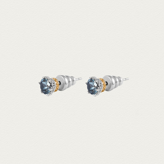 [Baroque Bloom] D-POW 925 Sterling Silver Moissanite Stud Earrings