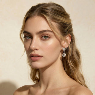 D-Pow Peach Drop Earrings 925 Silver | Cute & Elegant Fashion Jewelry - D-POW