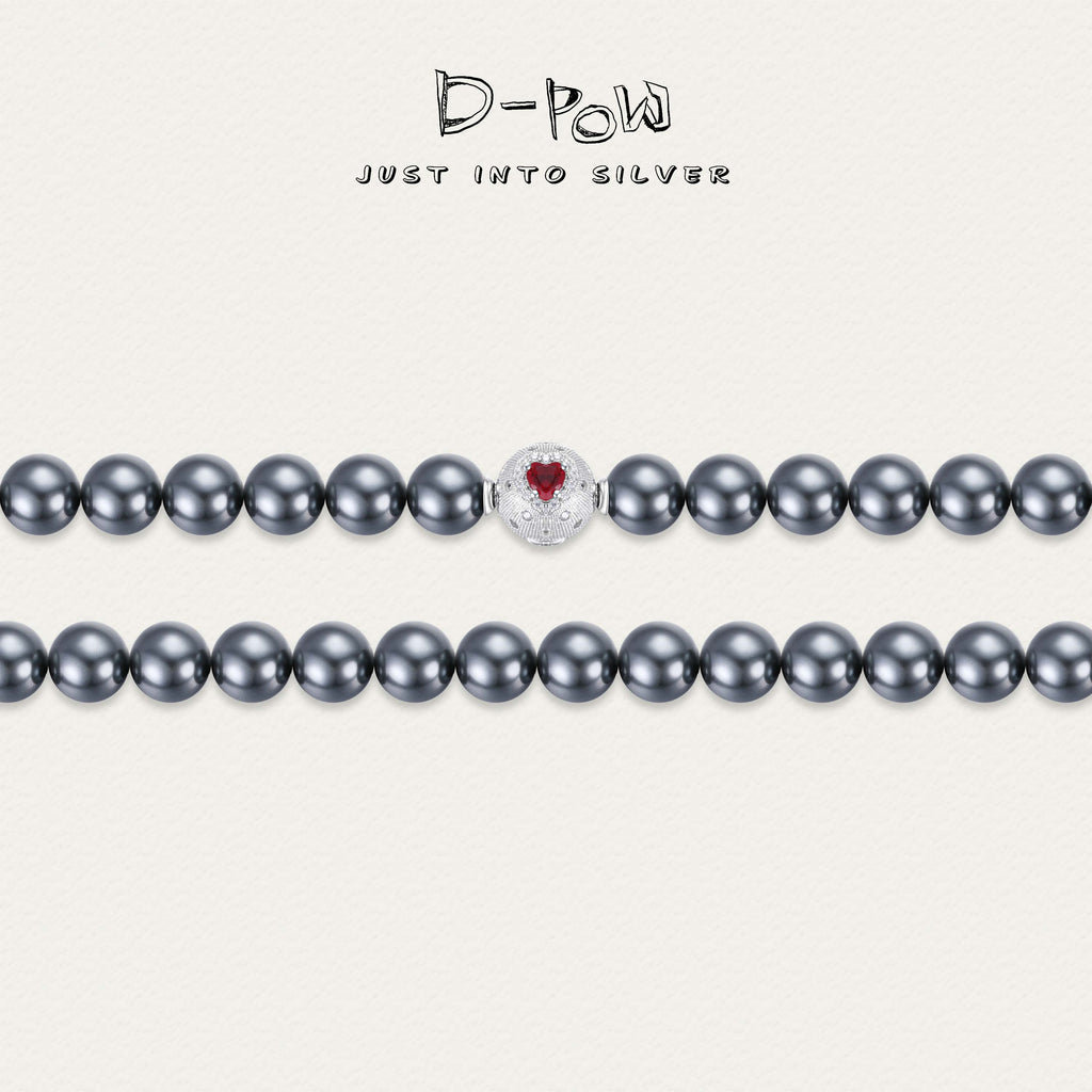 [Cosmic Amour] D-POW Peach Jewelry Set – 925 Sterling Silver Necklace, Earrings & Ring