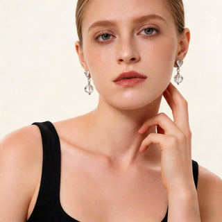 D-Pow Peach Drop Earrings 925 Silver | Cute & Elegant Fashion Jewelry - D-POW