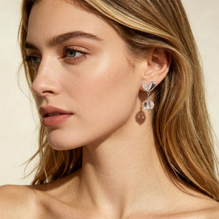 D-Pow Peach Drop Earrings 925 Silver | Cute & Elegant Fashion Jewelry - D-POW