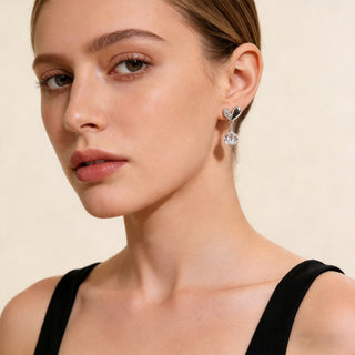 D-Pow Peach Drop Earrings 925 Silver | Cute & Elegant Fashion Jewelry - D-POW
