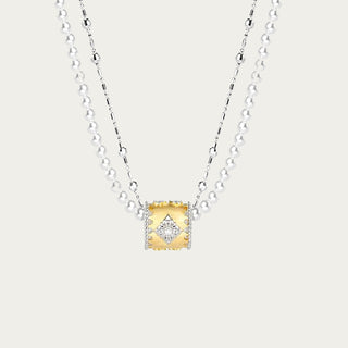 [Baroque Bloom] 925 Sterling Silver "Ineffleur" Dual-Layer Adjustable Necklace - D-POW