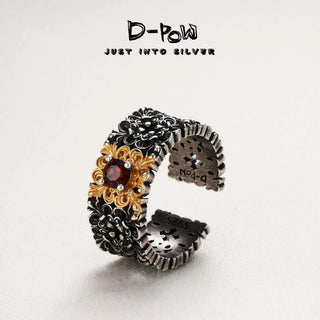 10001 D-Pow 925 Sterling Silver Synthetic Zircon Ring | “Morgana Frost” Wide Band - D-POW