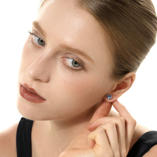 [Eternal Gleam] D-POW 925 Sterling Silver Moissanite Stud Earrings - D-POW