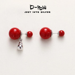 D-Pow 925 Sterling Silver Faux Pearl Stud Earrings (10015) - D-POW