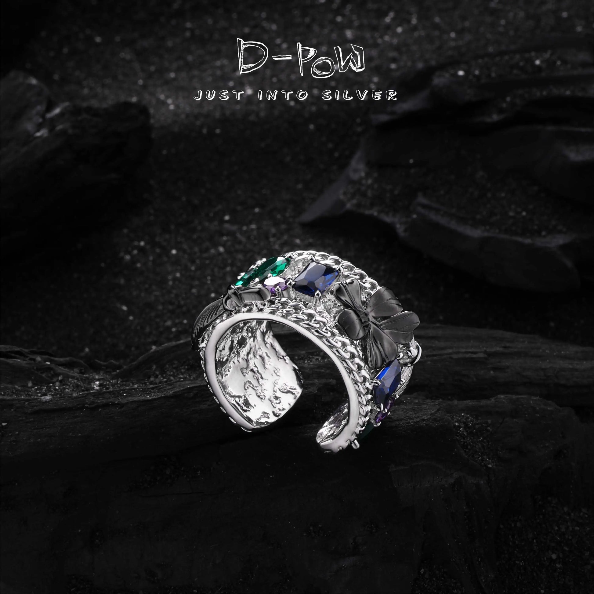 [Heavywork Goldflower]  D-POW Handcrafted Upgraded Linglang Stone Heavywork Ring