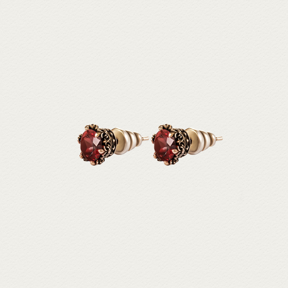 [Baroque Bloom] D-POW 925 Sterling Silver Moissanite Stud Earrings