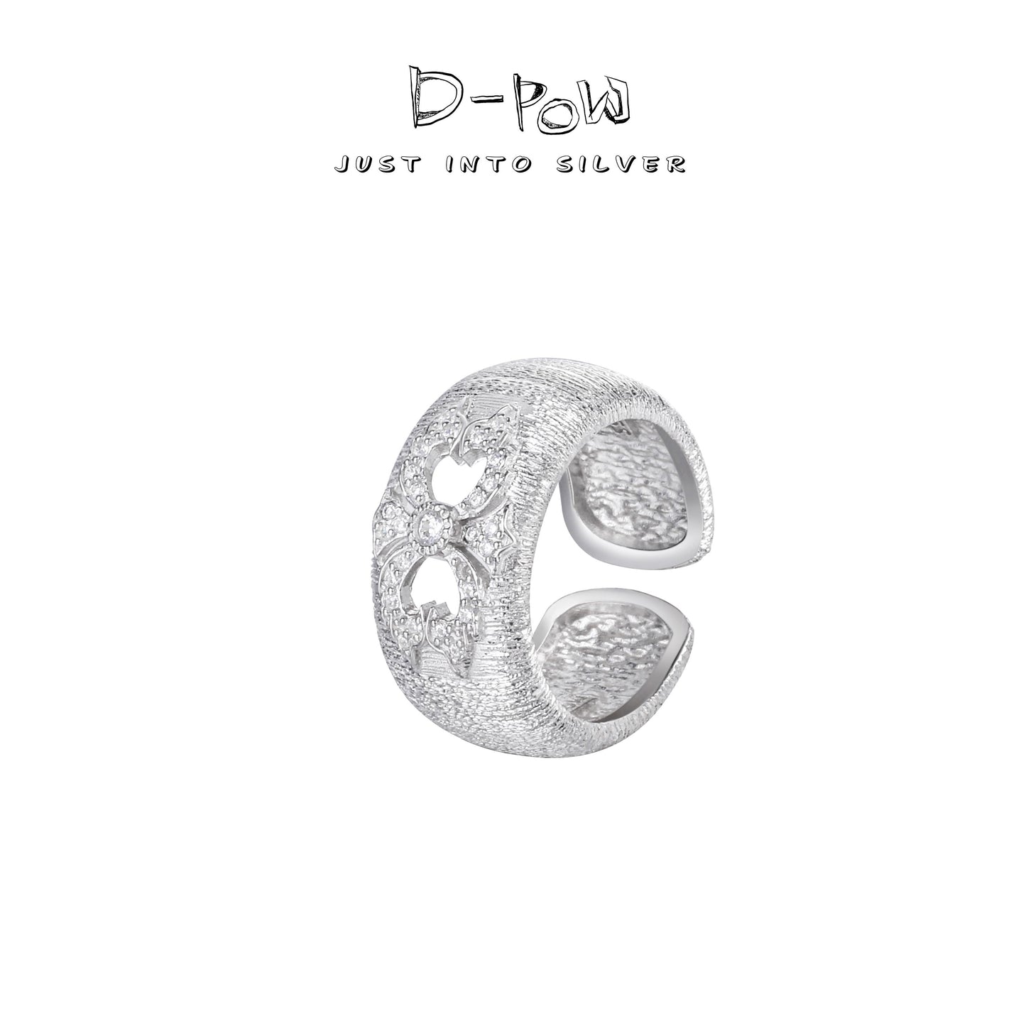 [Baroque Bloom] D-POW 925 Sterling Silver "Ineffleur" Silk-Thread Filigree Adjustble Ring in Bucchi Style