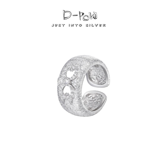 [Baroque Bloom] D-POW 925 Sterling Silver "Ineffleur" Silk-Thread Filigree Adjustble Ring in Bucchi Style