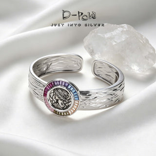 D-Pow S925 Sterling Silver Athena Queen Series Heavy Craft Bracelet - D-POW