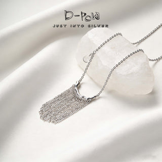 D-Pow S925 Sterling Silver Necklace – 46cm Minimalist Dainty Chain for Women - D-POW