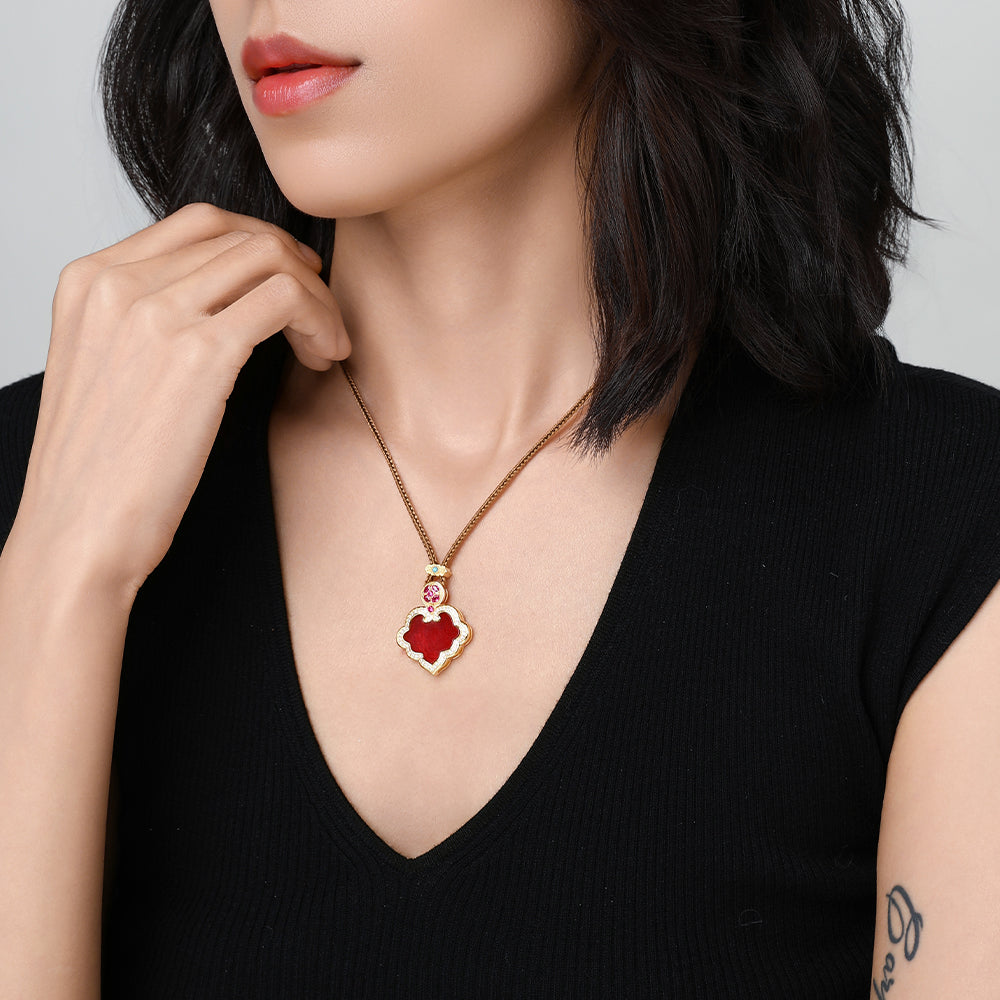 [Lustre Ruyi] D-pow Ruyi Brown Rope Drawstring Necklace 66cm(26'')