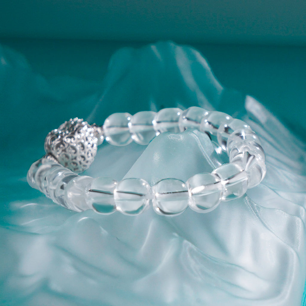 [Dracula's Devotion] D-POW White Crystal Love Energy Bracelet - 925 Silver