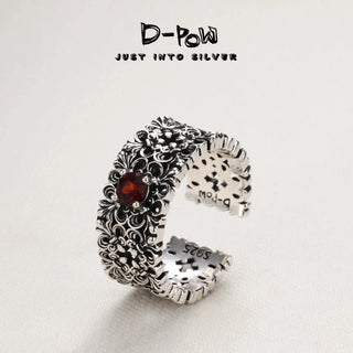 10001 D-Pow 925 Sterling Silver Synthetic Zircon Ring | “Morgana Frost” Wide Band - D-POW