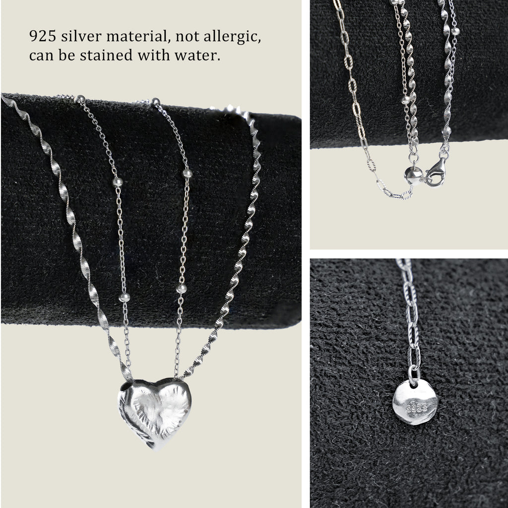[Baroque Bloom] D-POW Baroque-Inspired Double Heart Necklace in 925 Sterling Silver
