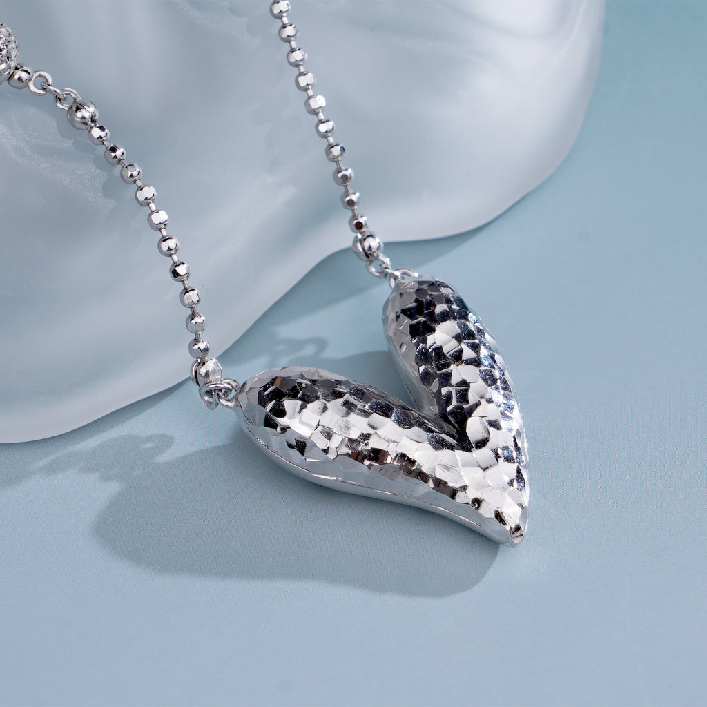 D-POW Baroque-Inspired Icy Peach Pendant 925 Silver Necklace