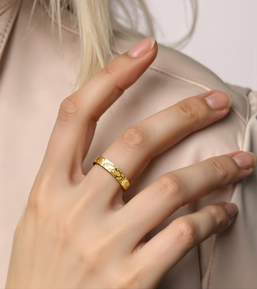 [Shatterlight Series] D-POW Sterling Silver Adjustable 'Crushed Ice' Statement Ring
