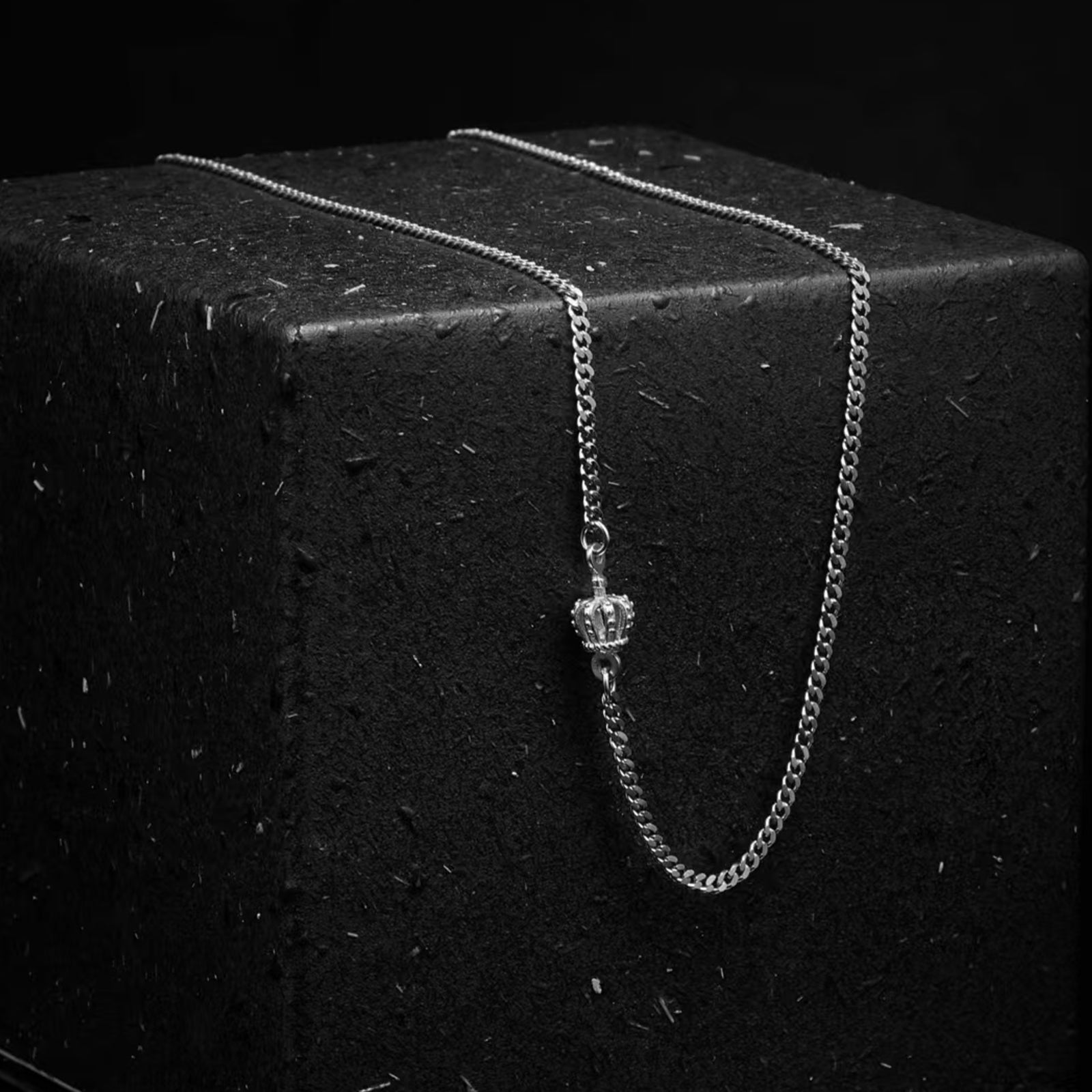 D-POW 925 Sterling Silver Chain Necklace with Spring Clasp