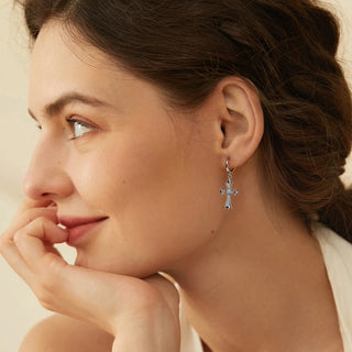 [Sacred Cross] D-POW Reversible Silver Earrings - D-POW