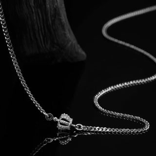 D-POW 925 Sterling Silver Chain Necklace with Spring Clasp - D-POW