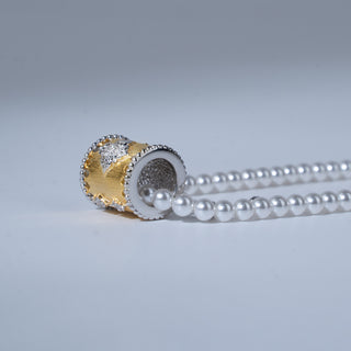 [Baroque Bloom] 925 Sterling Silver "Ineffleur" Dual-Layer Adjustable Necklace - D-POW