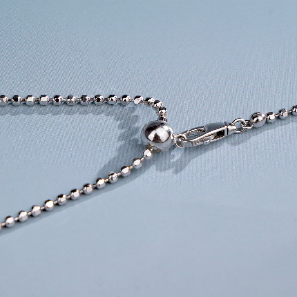 D-POW Baroque-Inspired Icy Peach Pendant 925 Silver Necklace