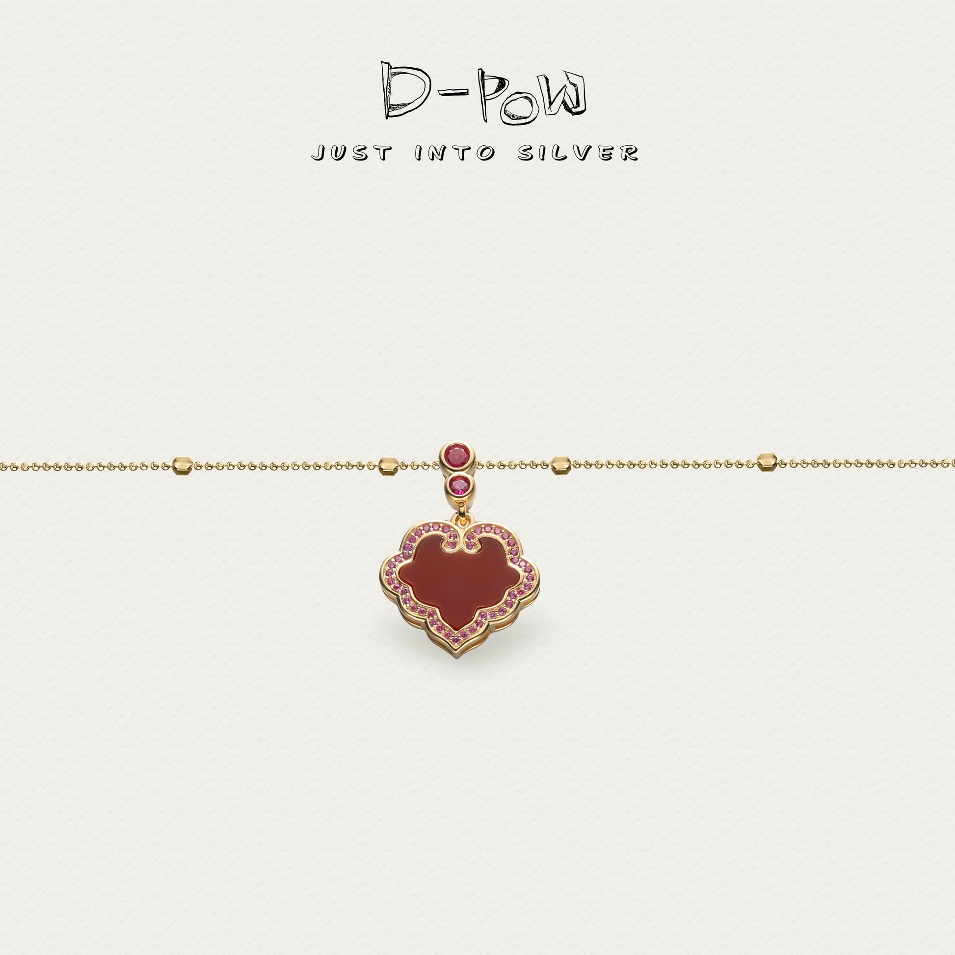 [Lustre Ruyi] D-pow Handcrafted 925 Silver Necklace with Quartz Stones, 49cm (19.3'')
